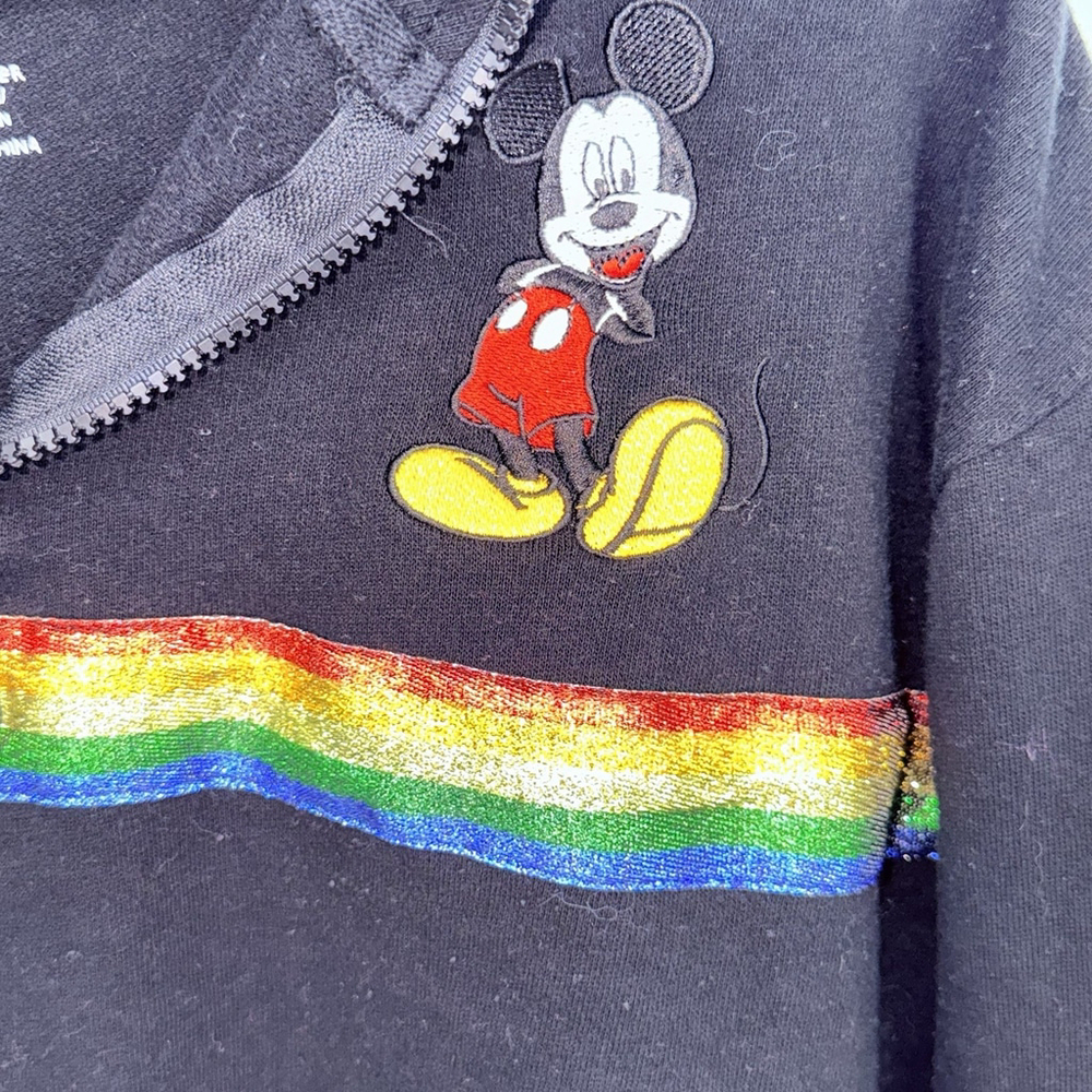 Disney Pullover Sweatshirt Pride 90s Crop 1/4 Zip Xlarge 15-17 Y2k - Picture 3 of 4